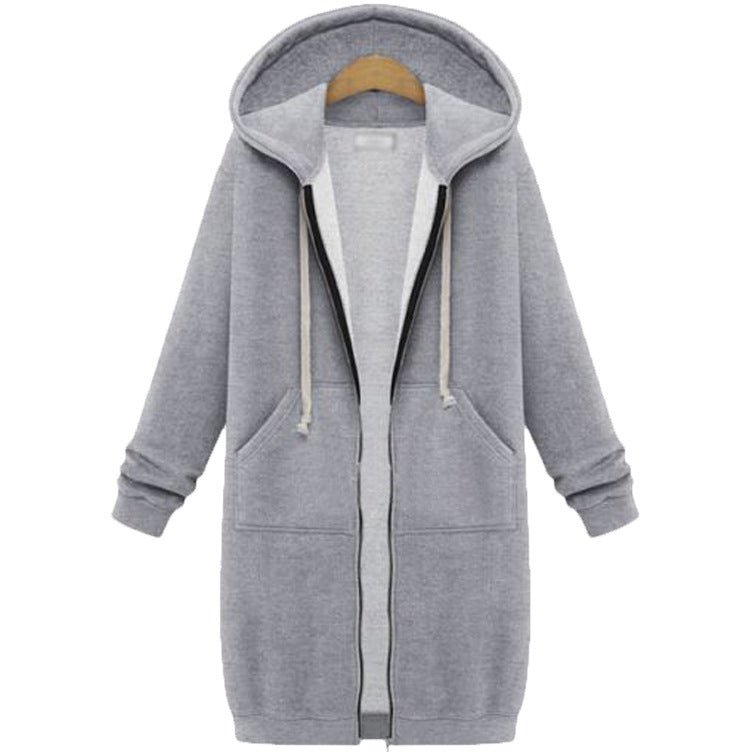 CozyHaven – Women’s Long Zip-Up Fleece Hoodie