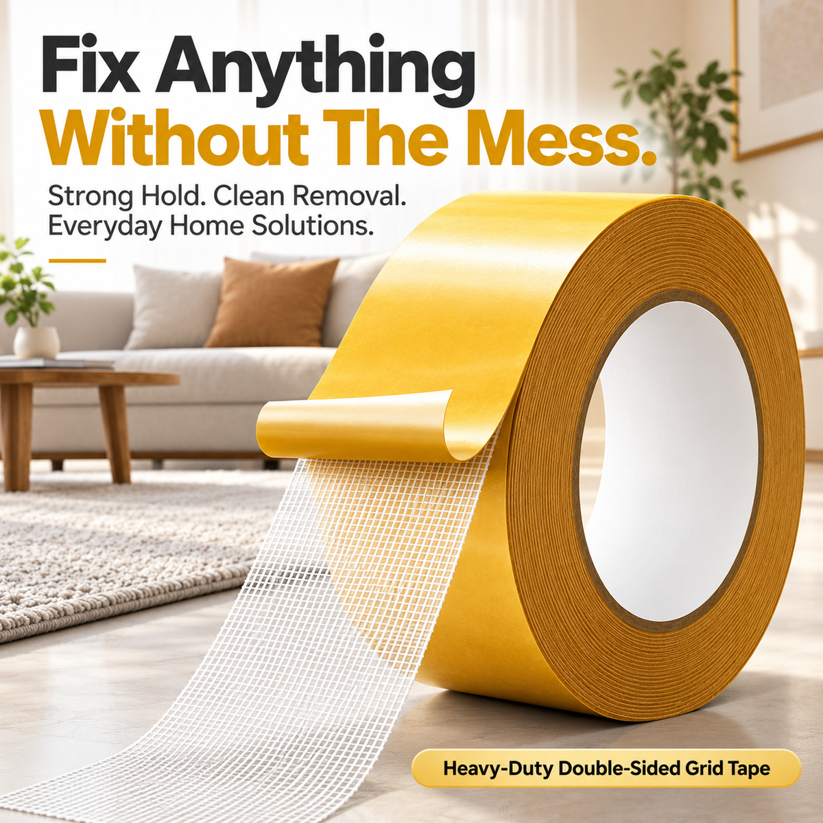 GripVanta – Heavy-Duty Double-Sided Grid Tape
