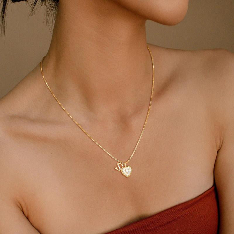 HeartLuxe – Personalized Initial Micro-Pave Necklace