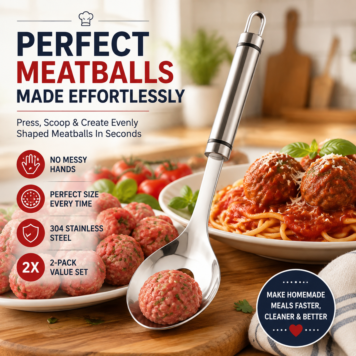 ScoopVanta – Stainless Steel Meatball Maker Spoon