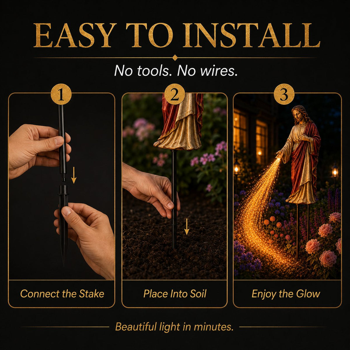 FaithGlow – Solar Jesus Fiber Optic Garden Light