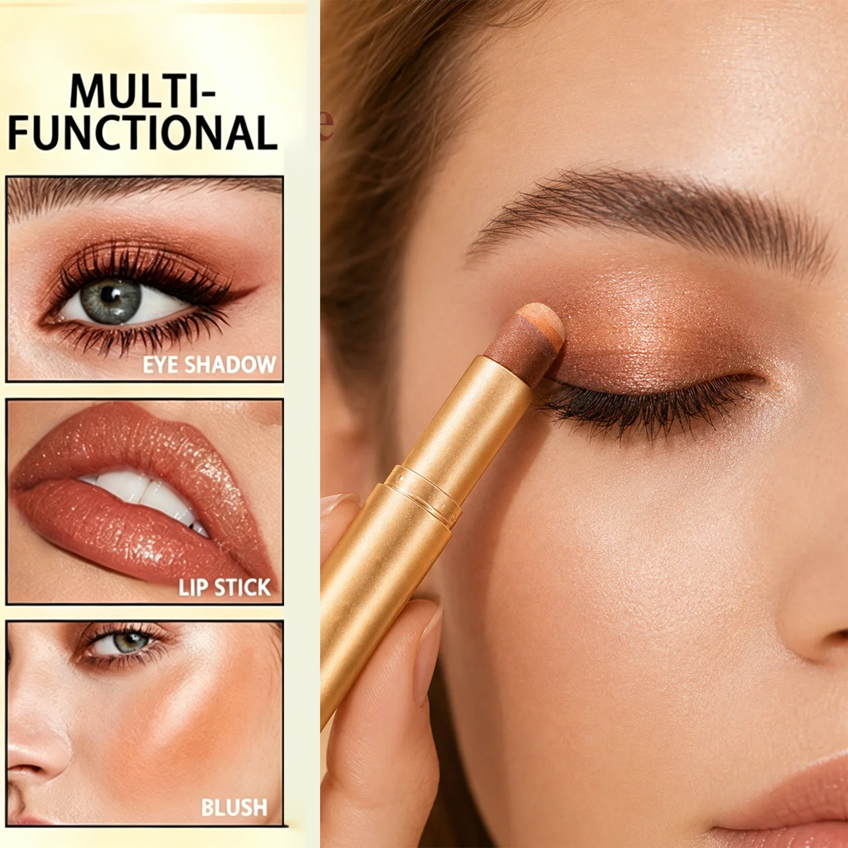 GlowMuse – 3-In-1 Waterproof Shimmer Eyeshadow Stick