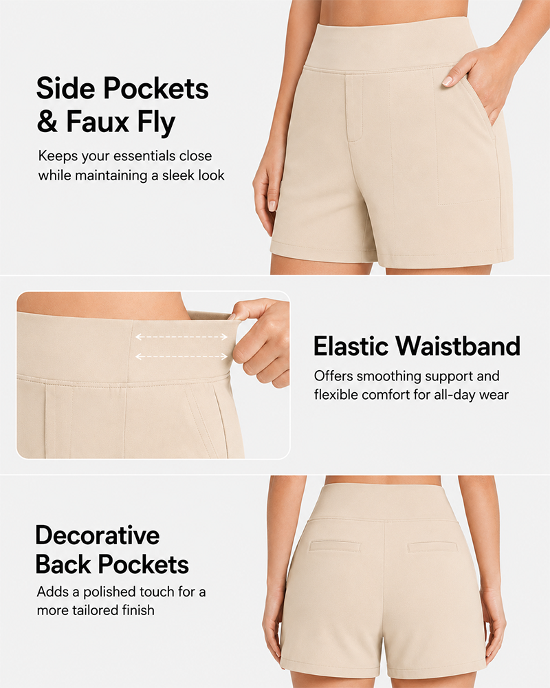 FlexEllea – High-Waisted Athletic Bermuda Shorts
