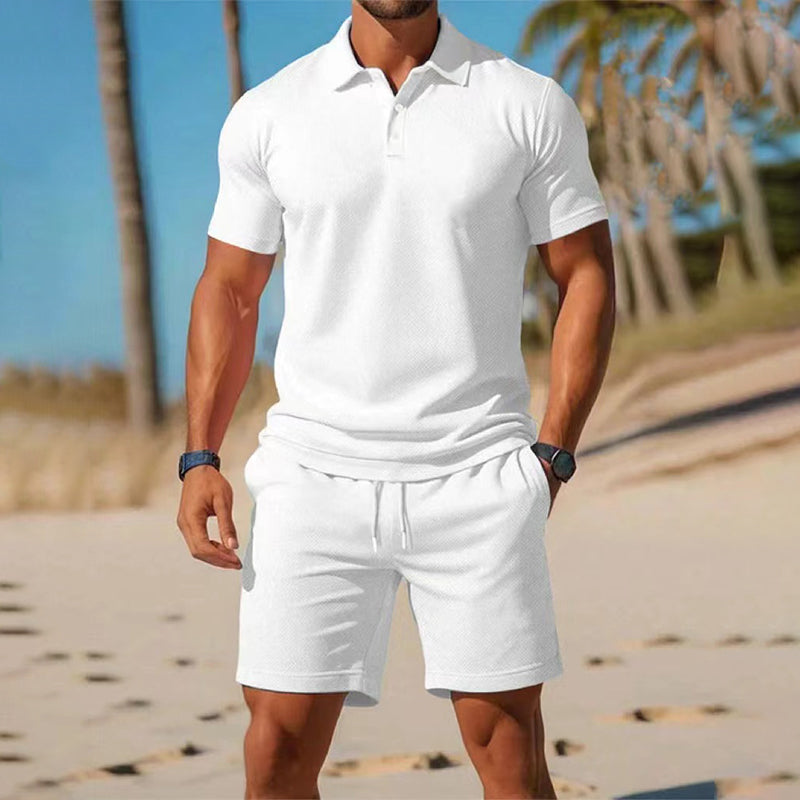 CoastalEase – Men’s Polo & Shorts Summer Outfit