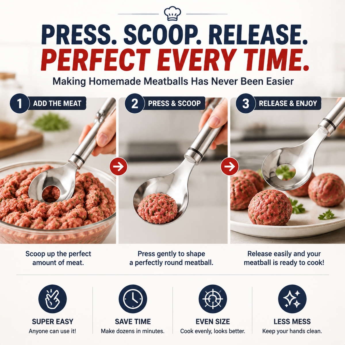 ScoopVanta – Stainless Steel Meatball Maker Spoon