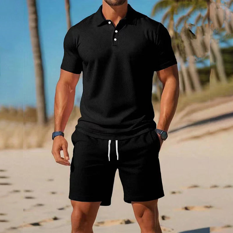 CoastalEase – Men’s Polo & Shorts Summer Outfit