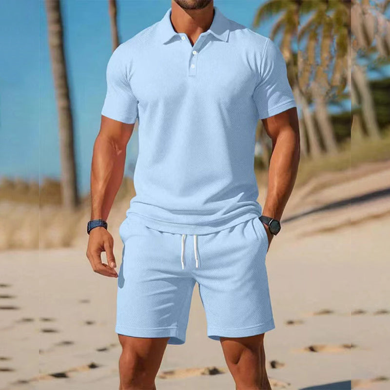 CoastalEase – Men’s Polo & Shorts Summer Outfit