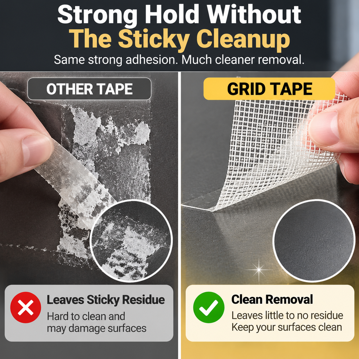 GripVanta – Heavy-Duty Double-Sided Grid Tape