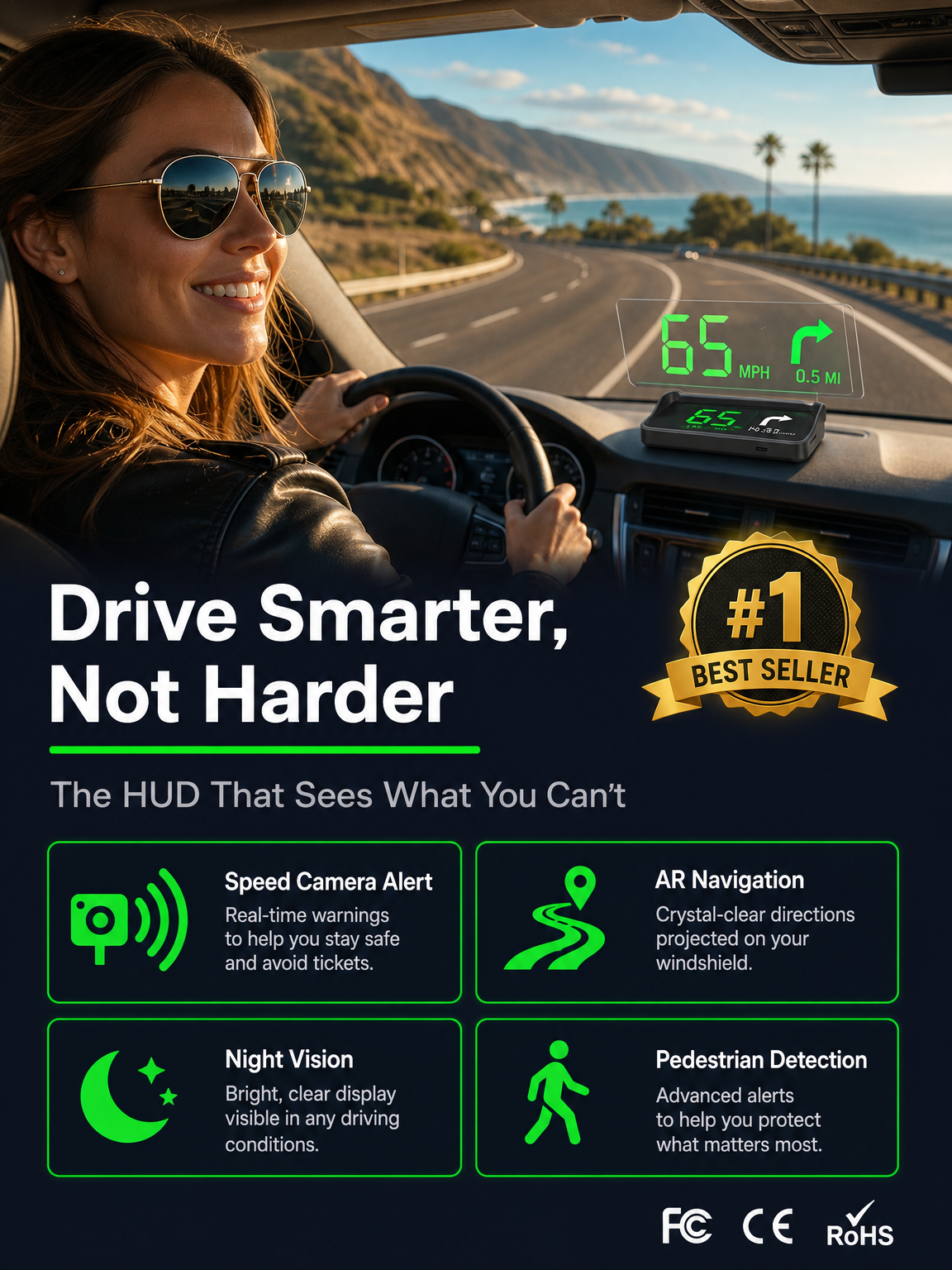 DriveSight – Smart GPS Head-Up Display Speedometer