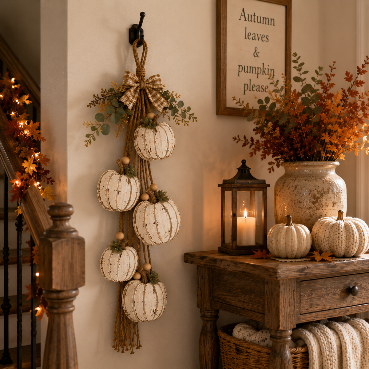 PumpkinCrest – 5-Pumpkin Fall Door Décor
