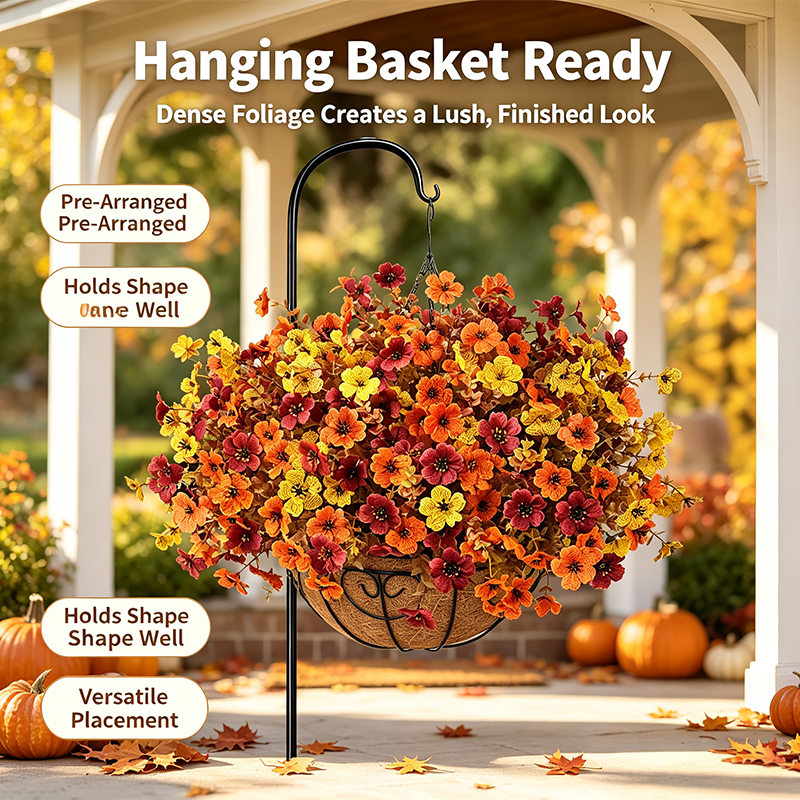 HarvestLoom – 12-Piece UV-Resistant Autumn Flower Bouquet