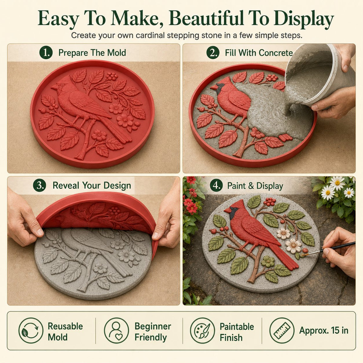 GardenMuse – Hummingbird DIY Stepping Stone Mold