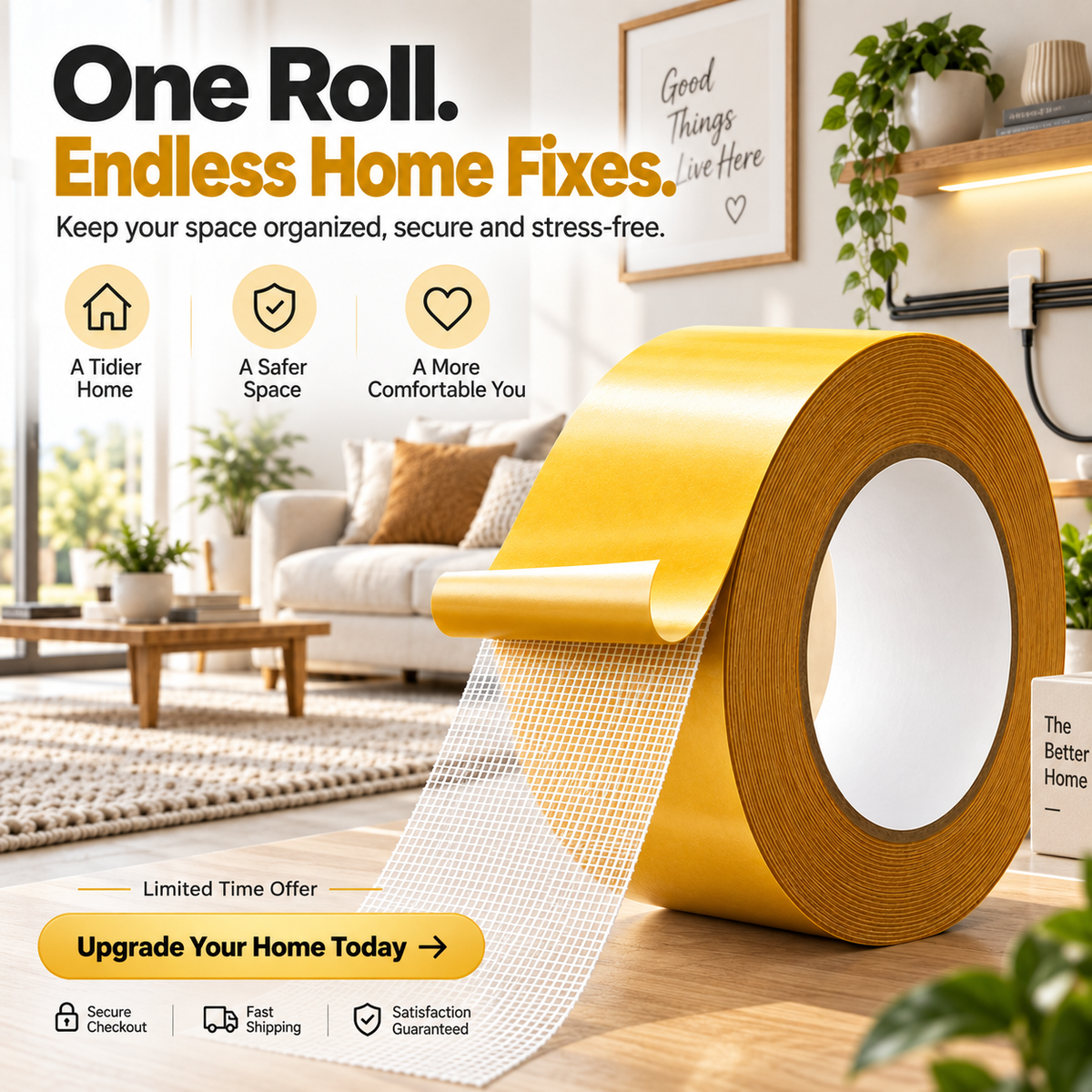 GripVanta – Heavy-Duty Double-Sided Grid Tape