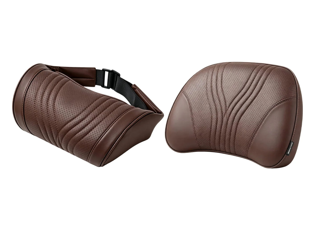 LuxeDrive – Ergonomic Car Headrest & Lumbar Cushion