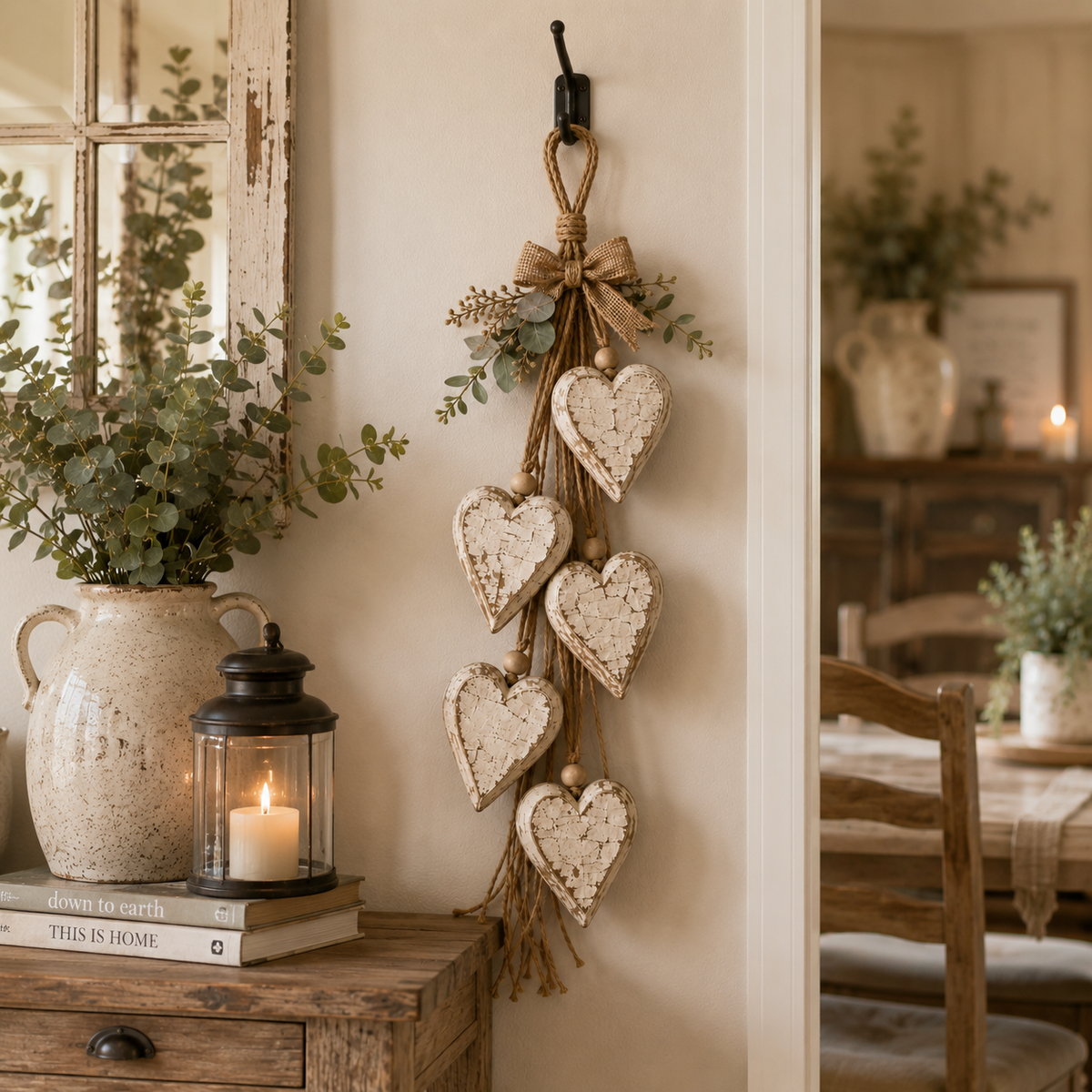 HeartHaven – Rustic Hanging Heart Wall Decor