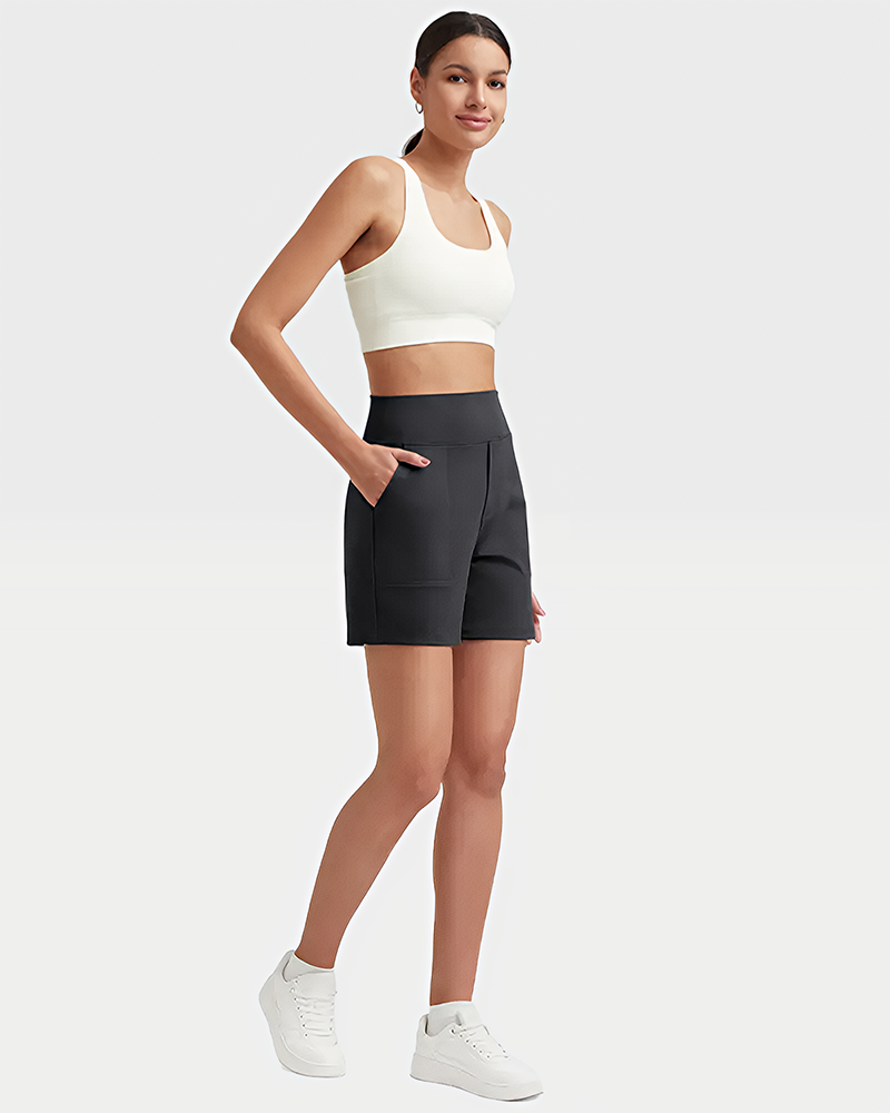FlexEllea – High-Waisted Athletic Bermuda Shorts