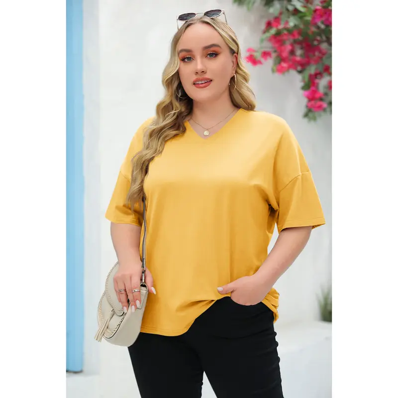 LunaEase – Women’s Plus Size V-Neck Tunic Tee