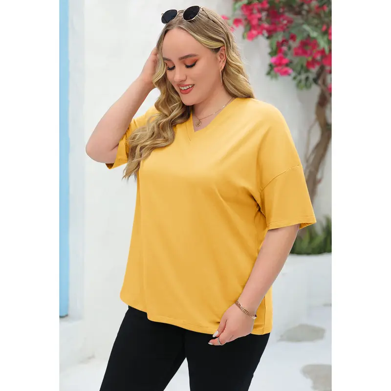 LunaEase – Women’s Plus Size V-Neck Tunic Tee