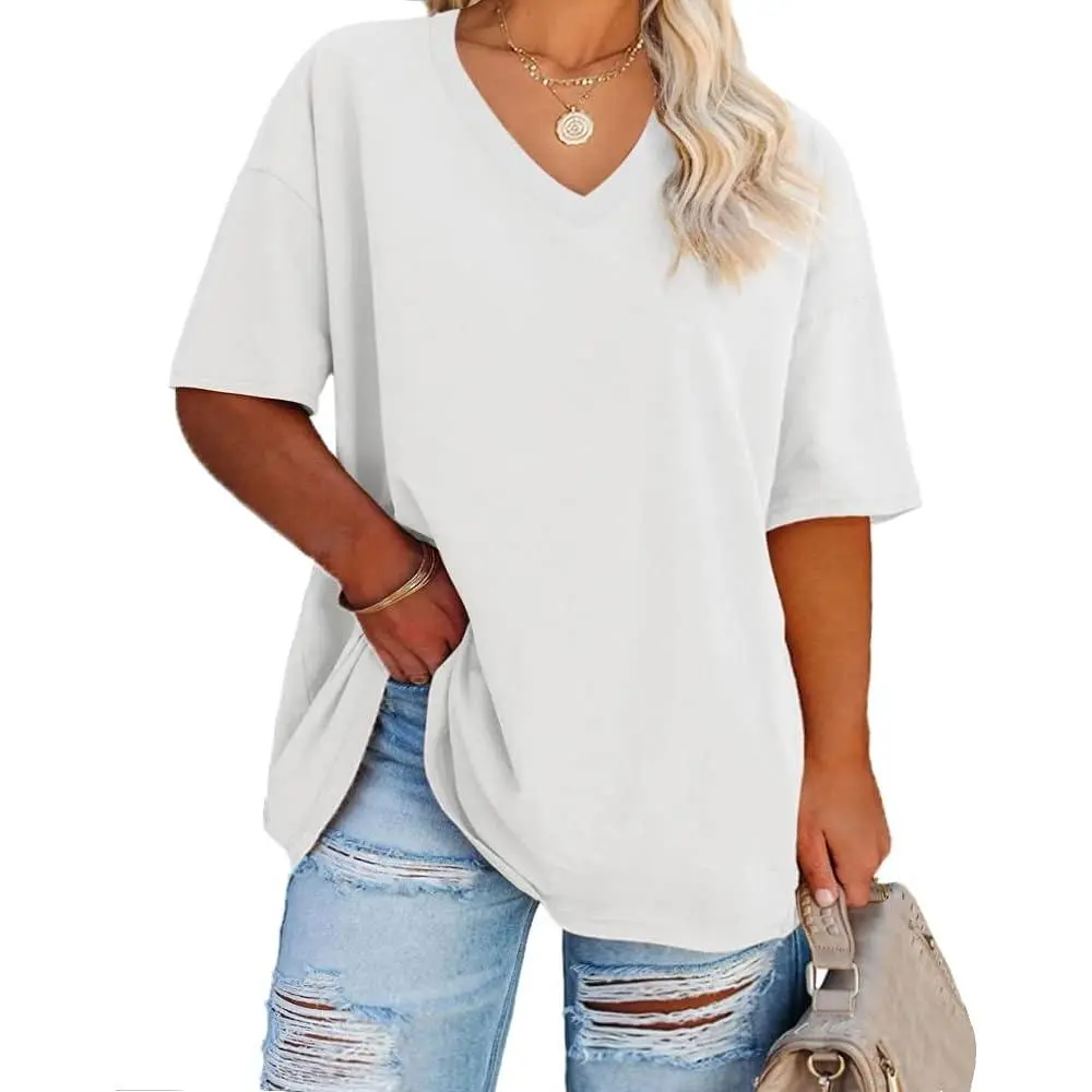 LunaEase – Women’s Plus Size V-Neck Tunic Tee