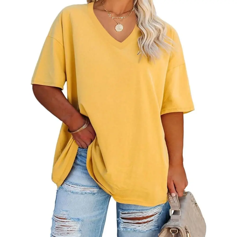 LunaEase – Women’s Plus Size V-Neck Tunic Tee