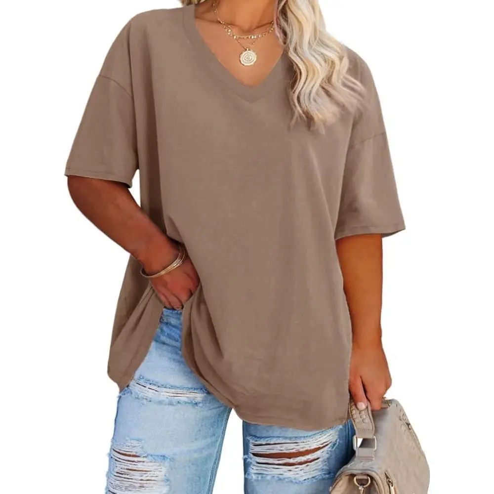 LunaEase – Women’s Plus Size V-Neck Tunic Tee