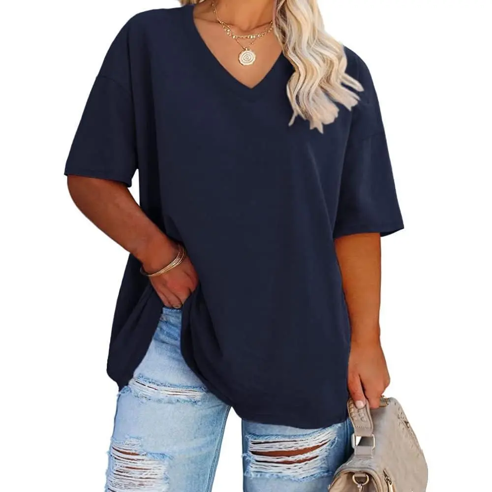 LunaEase – Women’s Plus Size V-Neck Tunic Tee