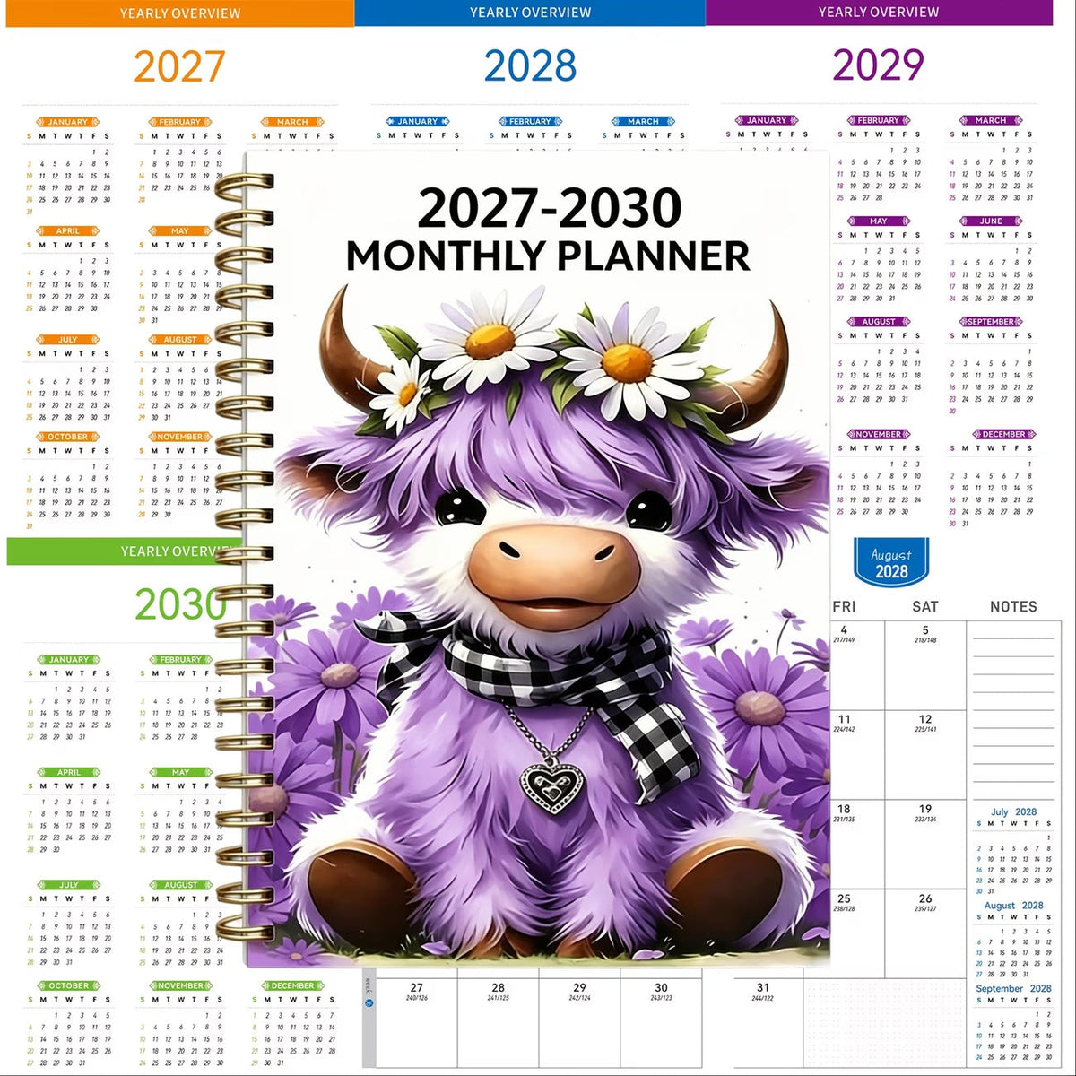 TimeNest – 2026–2030 Highland Cow 5-Year Planner