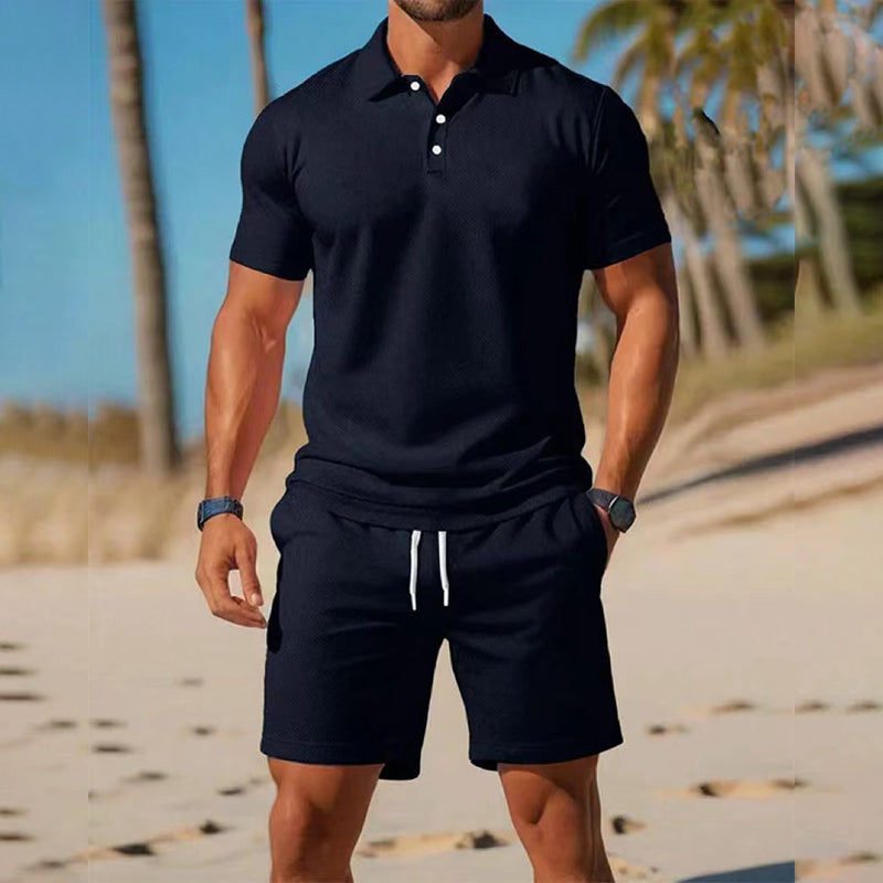 CoastalEase – Men’s Polo & Shorts Summer Outfit