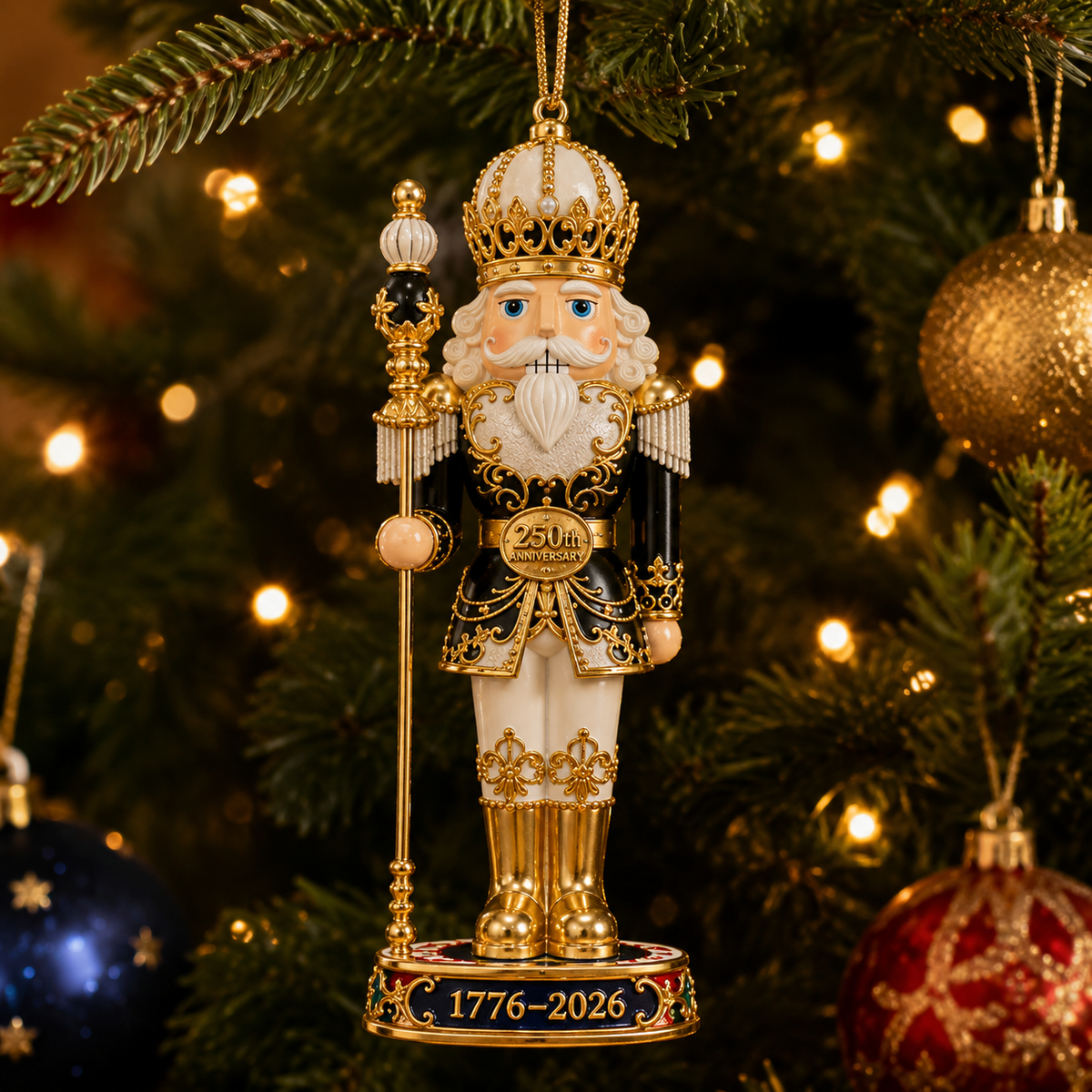 FreedomKing – 250th Anniversary Patriotic Christmas Ornament