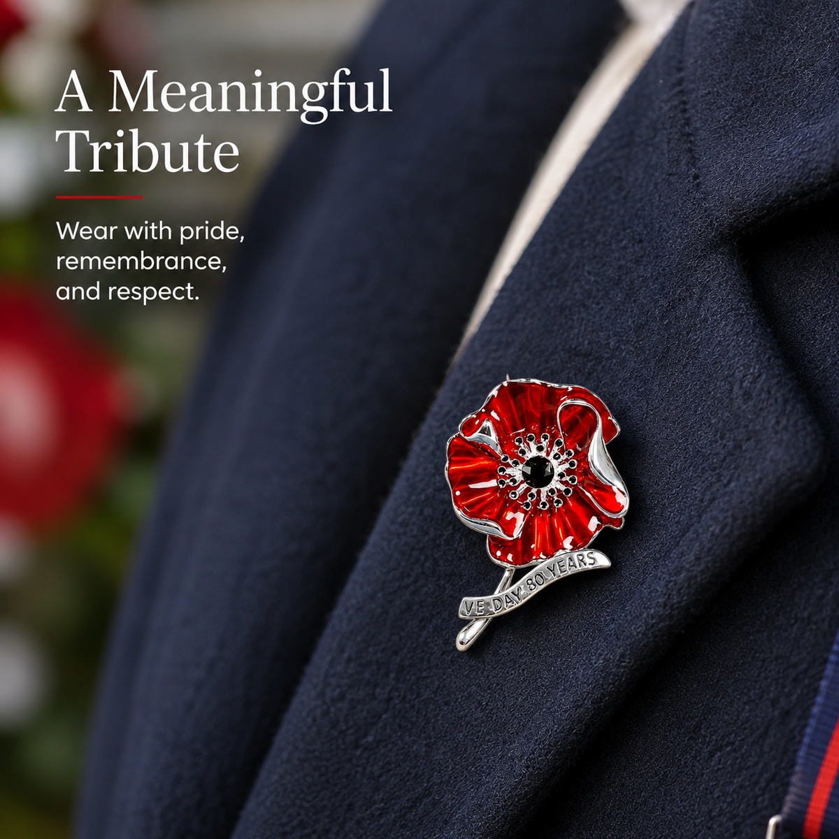 HeritageGlow – VE Day 80 Poppy Brooch