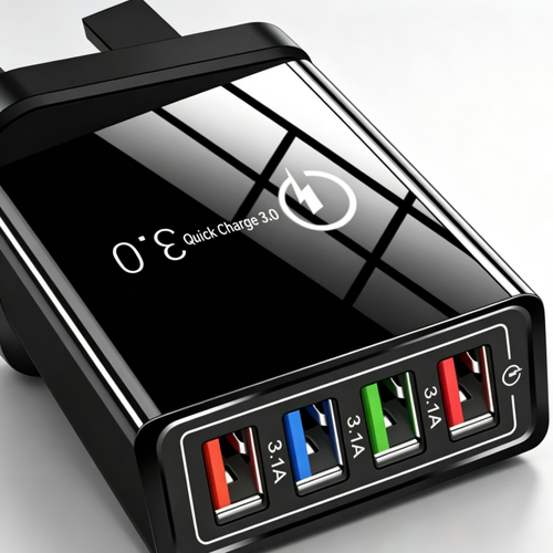 VoltarisCore – 4-Port Quick Charge Travel Adapter