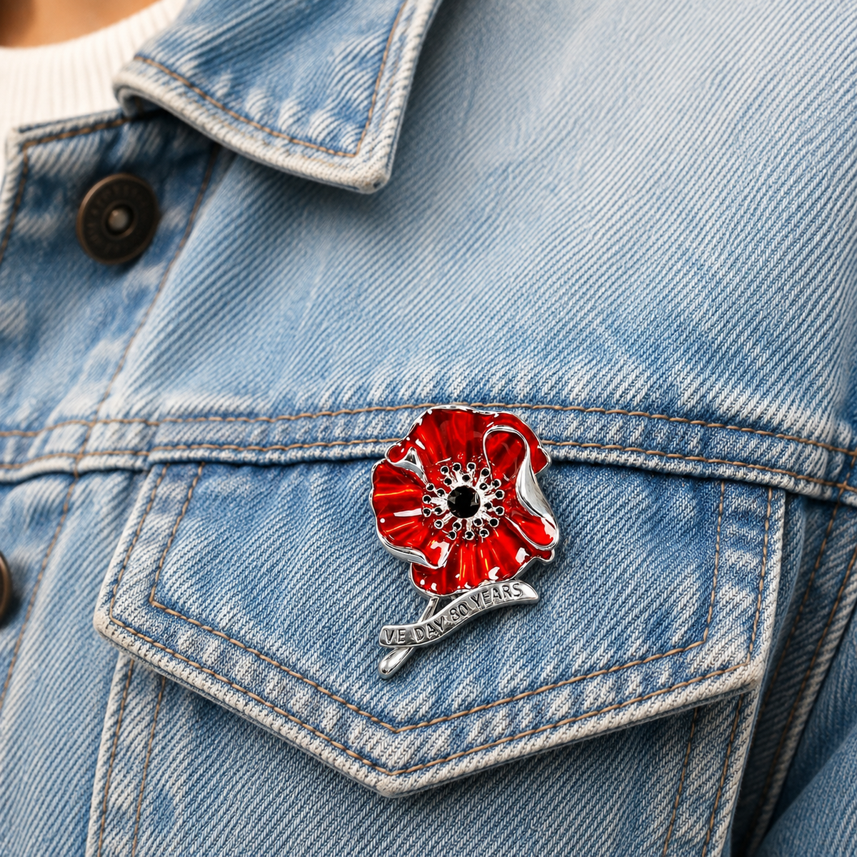 HeritageGlow – VE Day 80 Poppy Brooch
