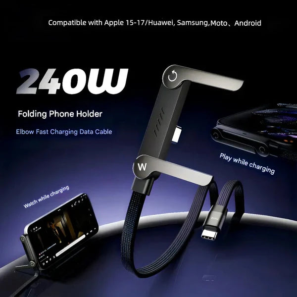 PowerDock – 240W USB-C Charging Cable With Phone Holder