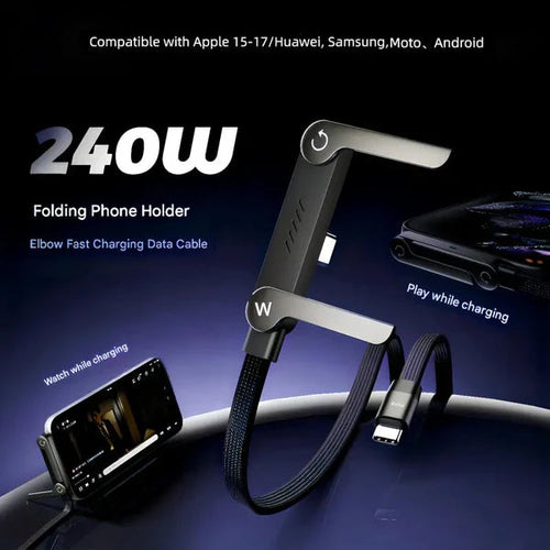 PowerDock – 240W USB-C Charging Cable With Phone Holder