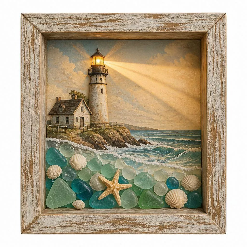 CoastalGlow – Lighthouse Shadow Box Lamp