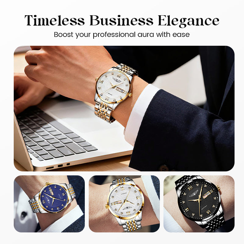 PrestigeHour – Men's Classic Waterproof Wristwatch