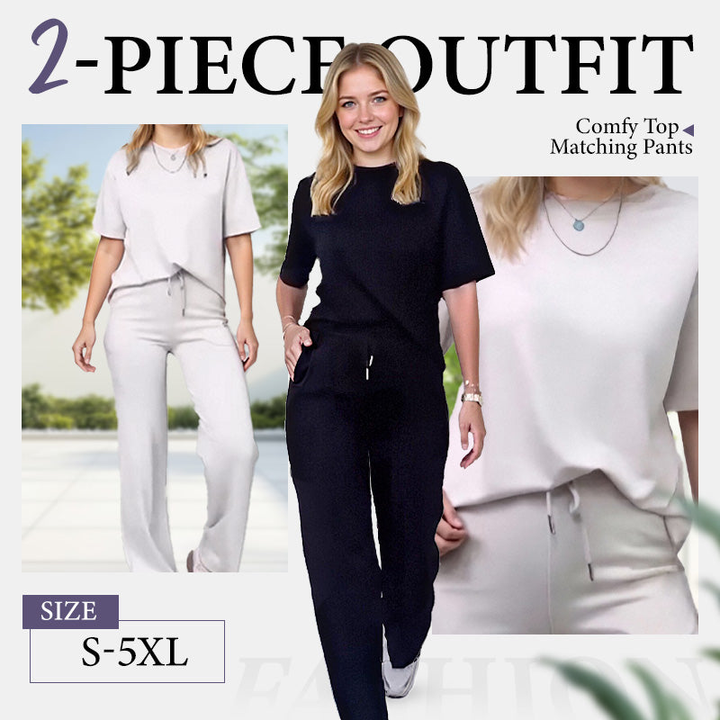 VeloraLuxe – Chic Cotton Jersey Lounge Set