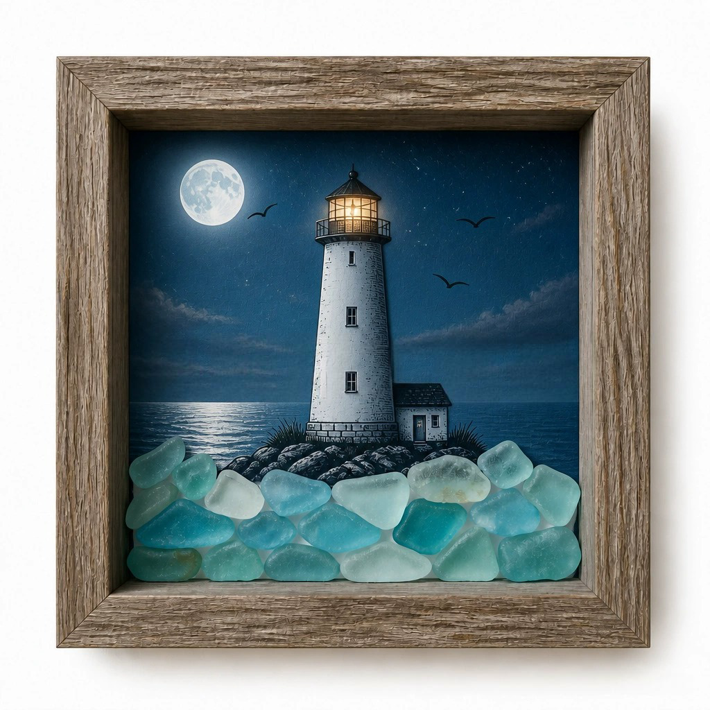CoastalGlow – Lighthouse Shadow Box Lamp