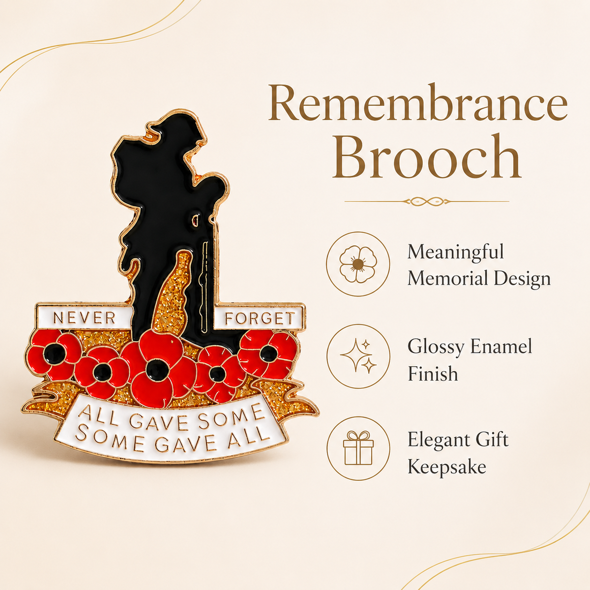 HonorVanta – Red Poppy 111th Anniversary Remembrance Brooch