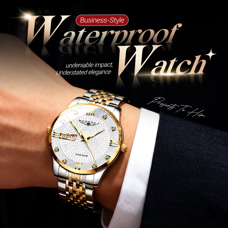 PrestigeHour – Men's Classic Waterproof Wristwatch
