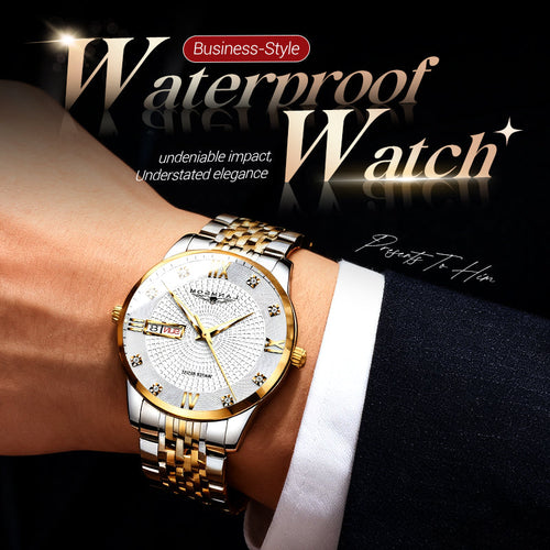 PrestigeHour – Men's Classic Waterproof Wristwatch