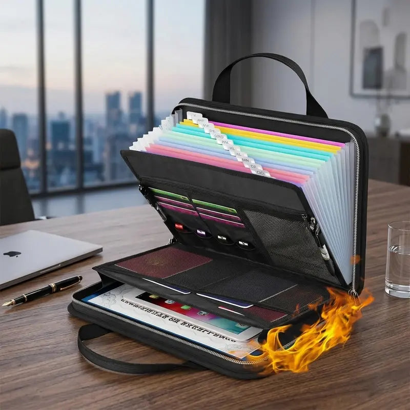 EmberVault – Fire-Resistant A4 Document Organizer Bag