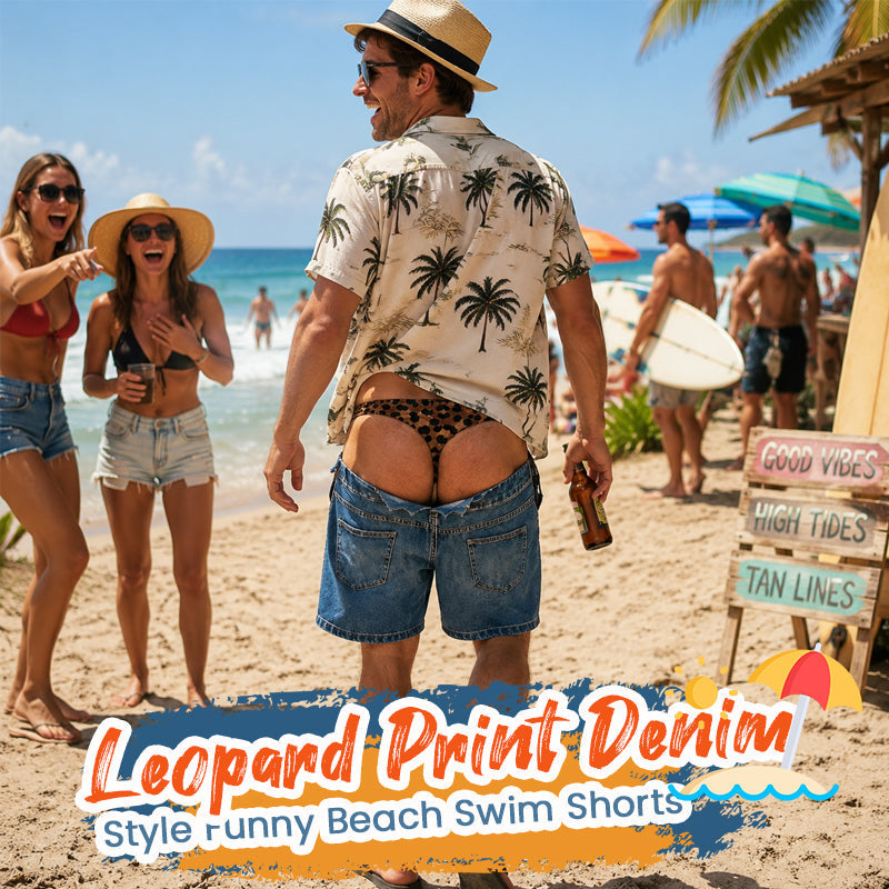 DenimFrenzy – Leopard Illusion Summer Shorts