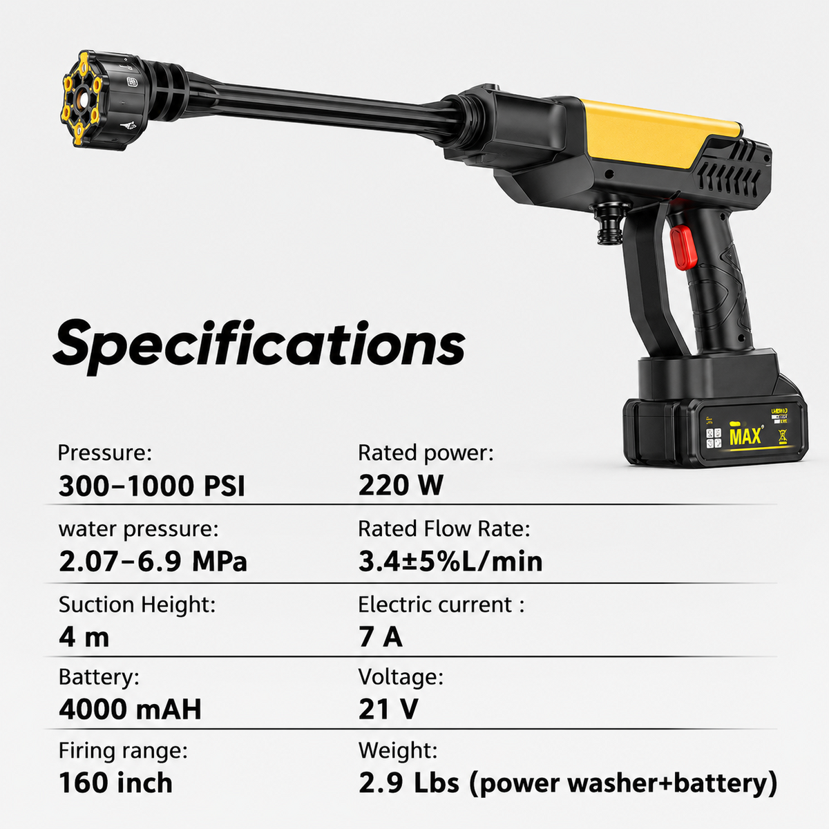 PowerVanta – Cordless 1000 PSI Pressure Washer