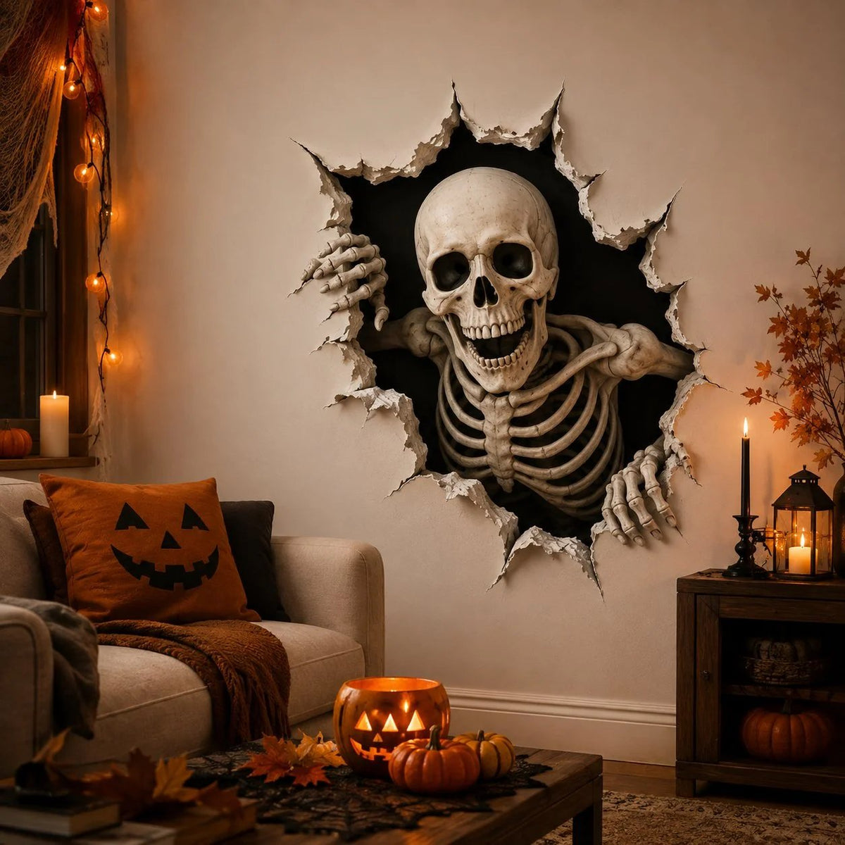 HauntOra – Halloween Witch Break-In Wall Decal