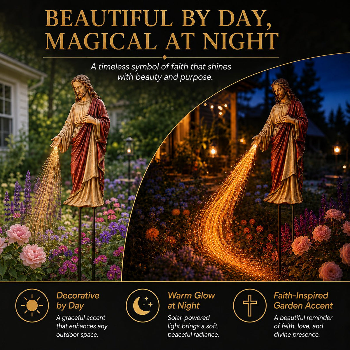 FaithGlow – Solar Jesus Fiber Optic Garden Light
