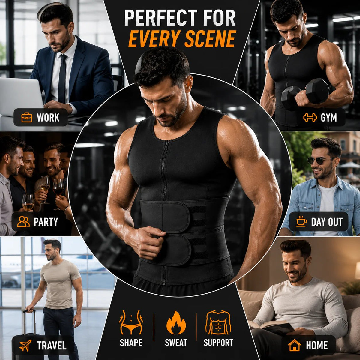 CoreForge – Men’s Sweat Sauna Shaper Vest