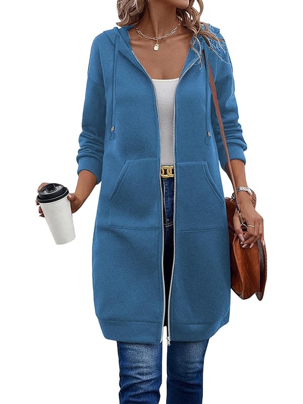 CozyHaven – Women’s Long Zip-Up Fleece Hoodie