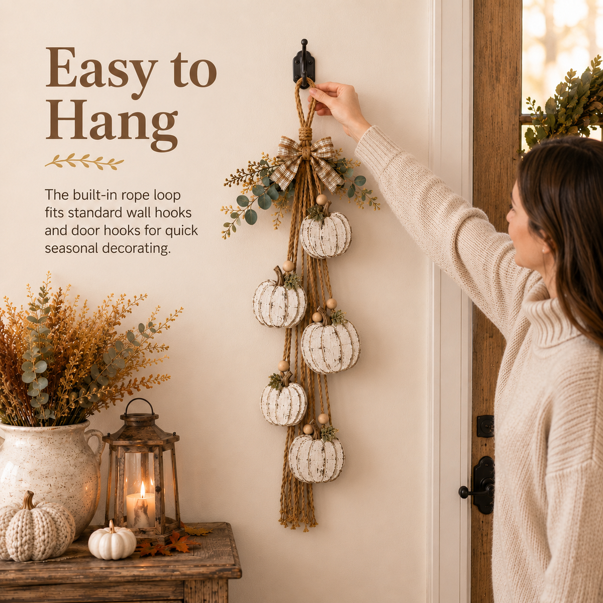 PumpkinCrest – 5-Pumpkin Fall Door Décor