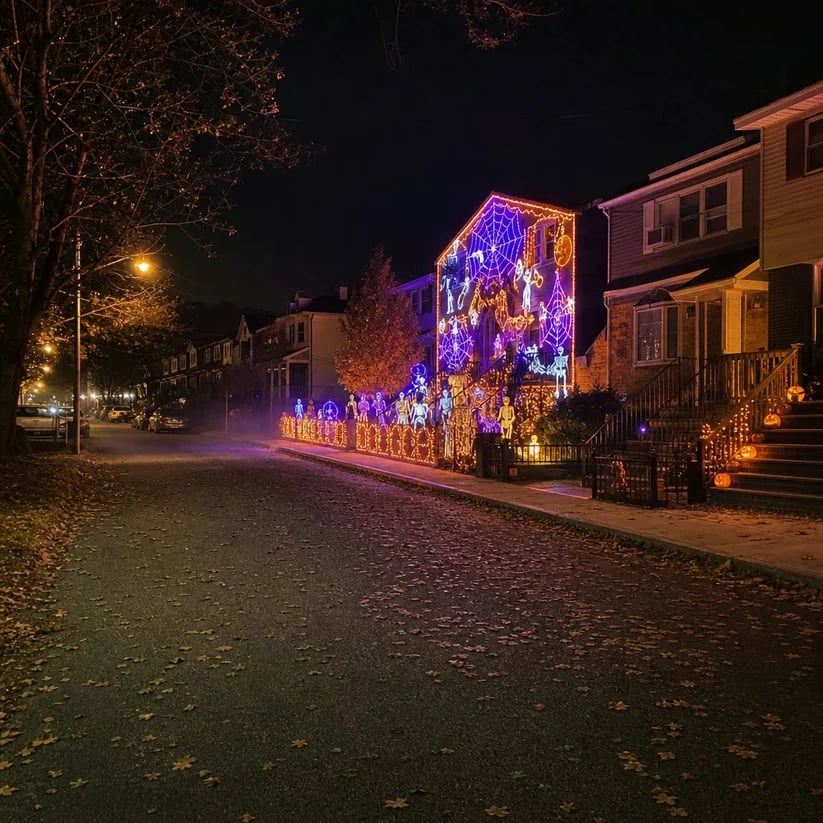 TwinkleHaven – Christmas LED House Net & Outdoor Curtain Lights